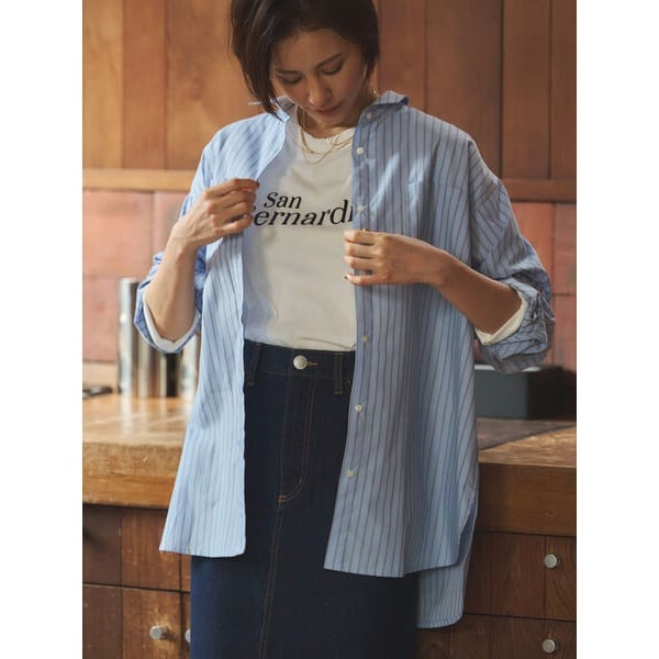 kagure 25ss コットンレギュラーシャツ●F●ブルー 定価￥14,300 kagure 25ss コットンレギュラーシャツ○F○ブルー 定価￥14,300