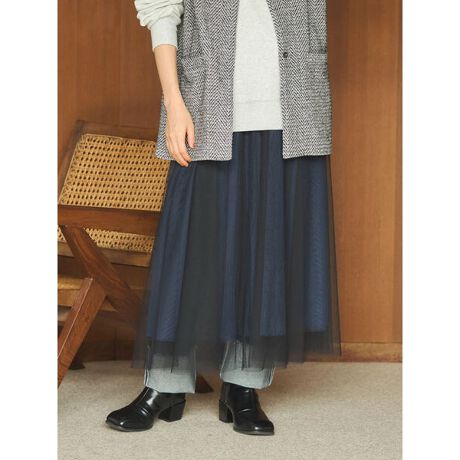elmyu 暗い トップス+スカート 2点セット