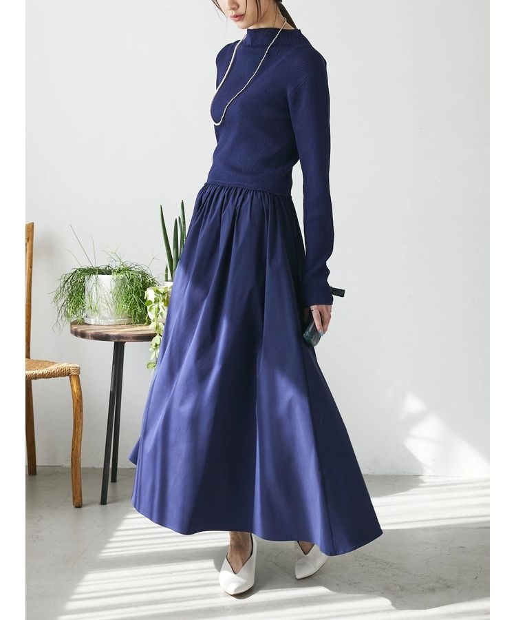 (34) m.i.d リブニットドッキングワンピース リブニットドッキングワンピース | アンリエットミュゼ(AnriettMusee