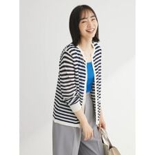 推しニット　クルーネックカーディガン
