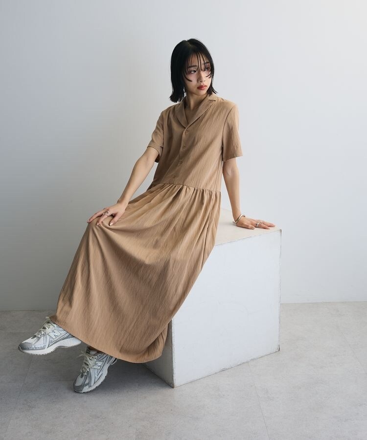 ローウエスト切替開襟シャツワンピース | アンリエットミュゼ