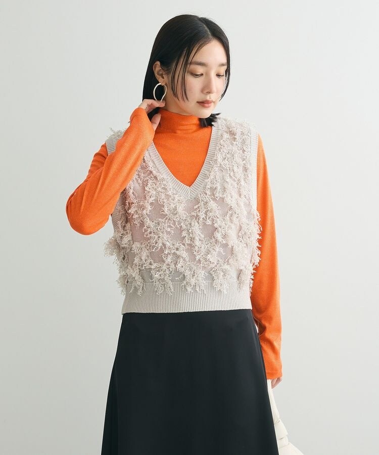 COMME CA シアークレープ プリーツスカート ロングスカート F