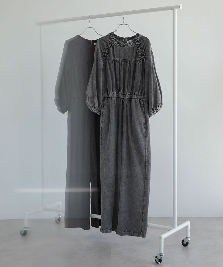 セール】GATHERED V NECK LIGHT オールインワン（つなぎ