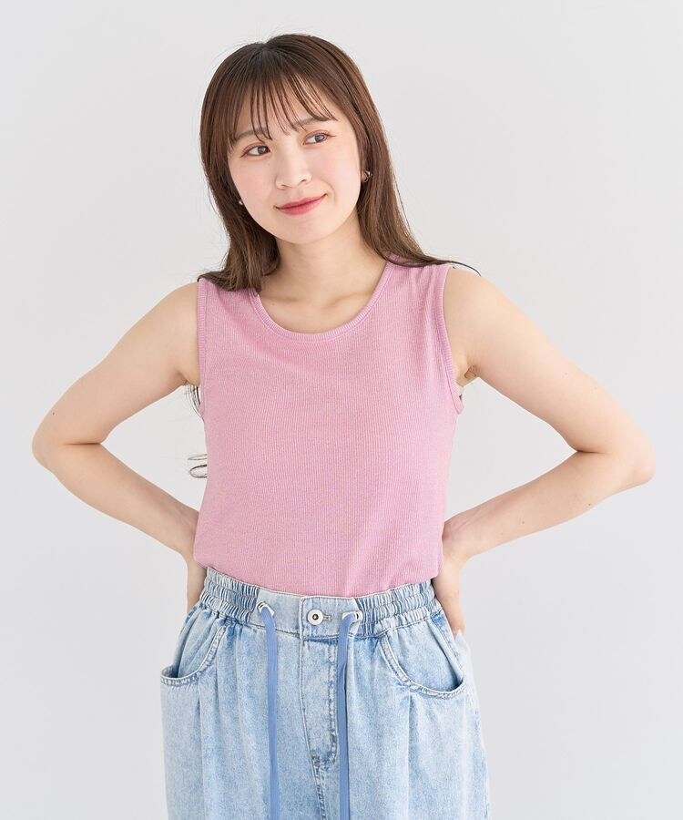 Katie♡リブ編みピンクタンクトップ ピンク Katie♡リブ編みピンクタンクトップ ピンク