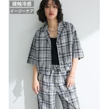 綿麻混裾ドロスト開襟シャツジャケット