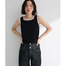 ・ELENCARE DUE バイカラーニットタンク | グリーンパークス(Green Parks)