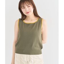 ・ELENCARE DUE バイカラーニットタンク | グリーンパークス(Green Parks)