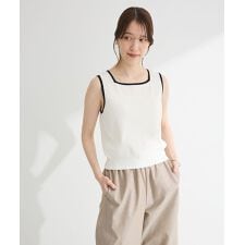 ・ELENCARE DUE バイカラーニットタンク | グリーンパークス(Green Parks)