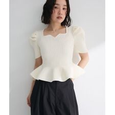 ・swing by ハートネックペプラムニット