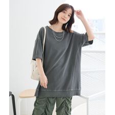 ピグメント裏毛切りっぱなしチュニック