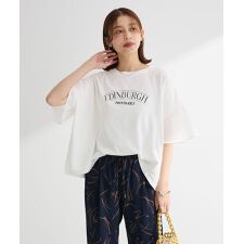 袖メッシュドッキングロゴプルオーバー