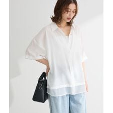 裾レイヤードショートスリーブシャツ