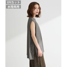 サイドリボンノースリーブチュニック