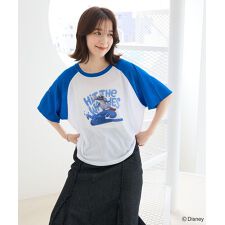 スティッチ／シアー半袖ラグランTシャツ