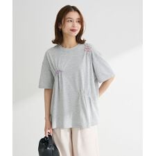 ・SUGAR SPOON ギャザーロゴ刺繍TEE