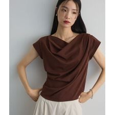 ドレープオフショルフレンチ袖Tシャツ