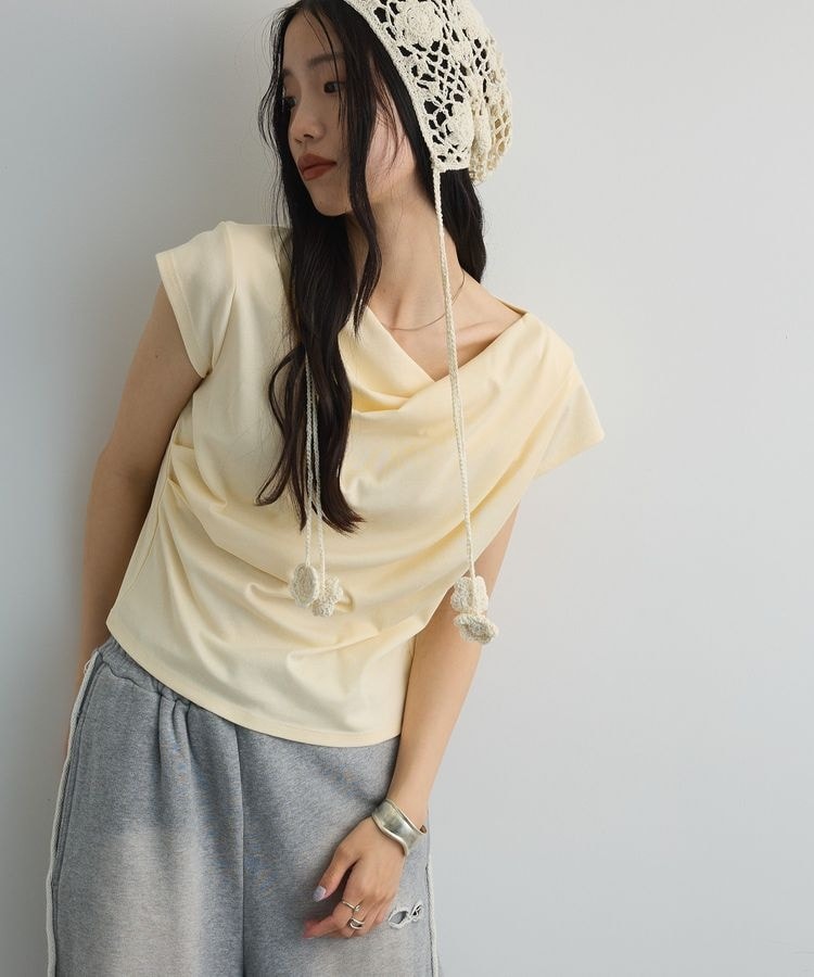 ドレープオフショルフレンチ袖Tシャツ | アンリエットミュゼ