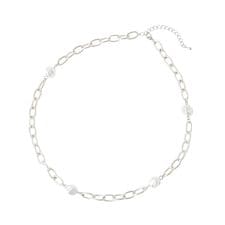 ・HALF TIME スクエアチェーンパールネックレス