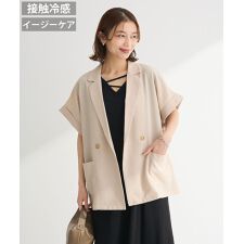 麻調フレンチスリーブジャケット