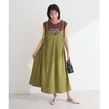 表面感脇リボンキャミワンピース