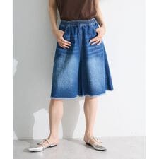 ・DOUBLE FLAGS ワイドデニムハーフパンツ