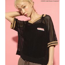 COLDSTONE／襟付きメッシュニットプルオーバー