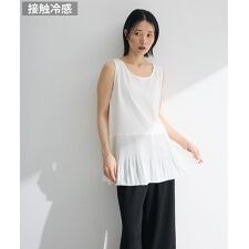 裾プリーツタンクトップ