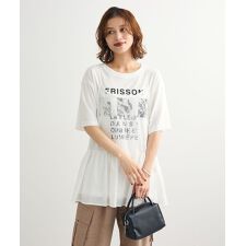 SET2点フォトＴシャツ+レースキャミビスチェ