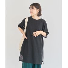 半袖メッシュドッキングチュニック