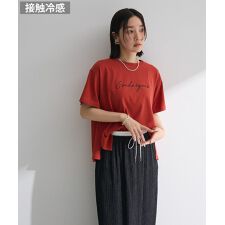 フロッキー筆記体ロゴボックスTシャツ