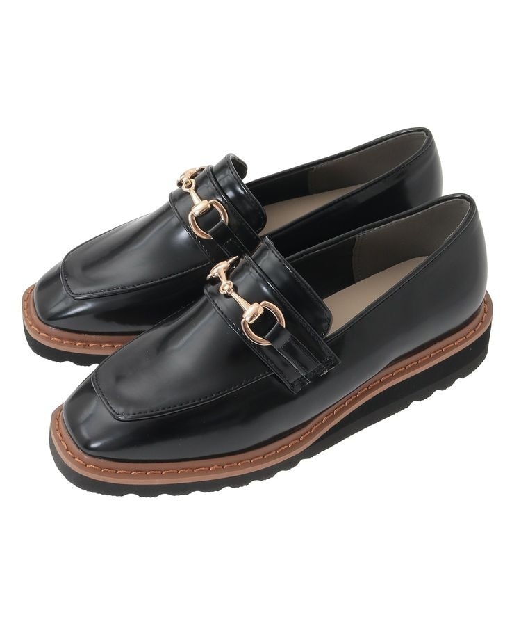 新品箱付き　ブルーレーベル クレストブリッジ 厚底ローファー Ｍ 日本製 黒 BLUE LABEL CRESTBRIDGE（ブルーレーベルクレストブリッジ）の