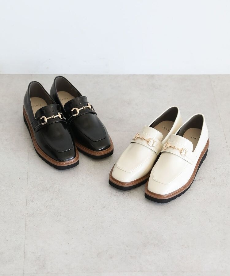 新品箱付き　ブルーレーベル クレストブリッジ 厚底ローファー Ｍ 日本製 黒 厚底ローファー（55412416＿＿） | BLUE LABEL