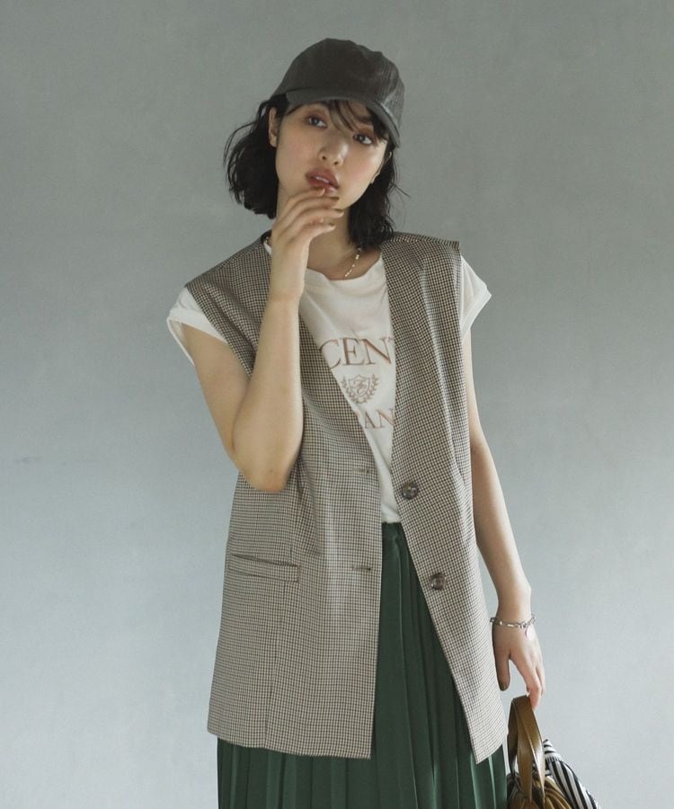 チェック柄ノースリーブジレ ノースリーブチェックジレ | グリーンパークス(Green Parks) | マルイ