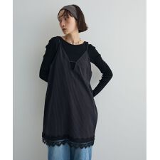 アンリエットミュゼ(AnriettMusee)の2WAYレース×ピンストライプキャミソールワンピース