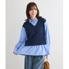 カットモールドッキングシャツチュニック