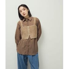 SET2点ラメシャギービスチェ+シャツ