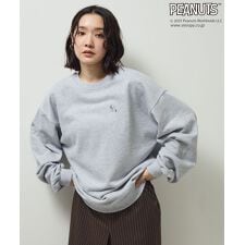 ■PEANUTS スヌーピーミニ刺繍スウェット