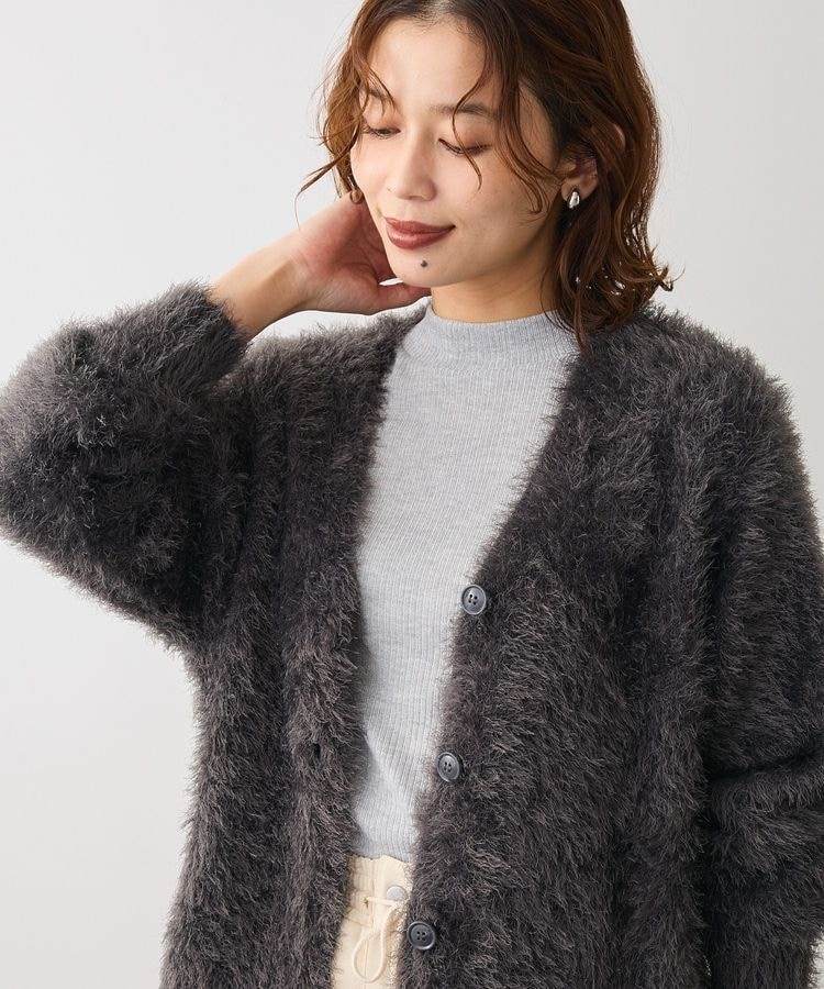 クインティ（QUINTY）/【大きいサイズレデイ?ス】フラワープリントロングカーディガン(日本製) 大きいサイズレデイ―ス】フラワープリントロングカーディガン(日本製