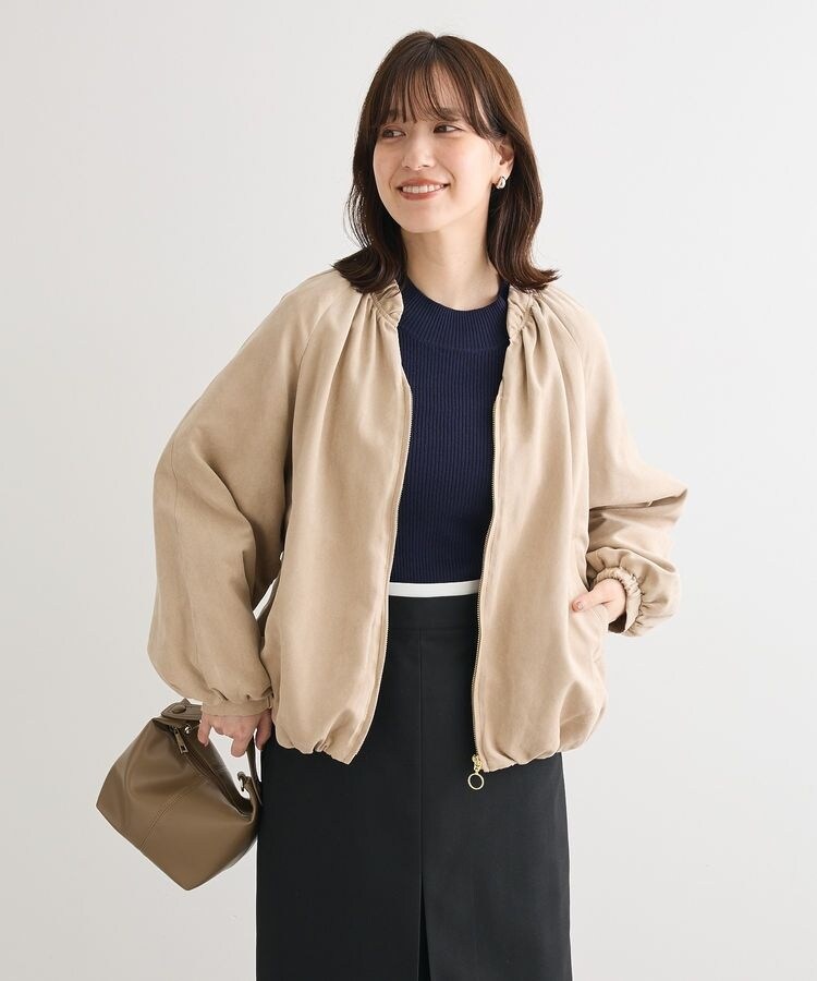 スウェードライクギャザーブルゾン | グリーンパークス(Green Parks