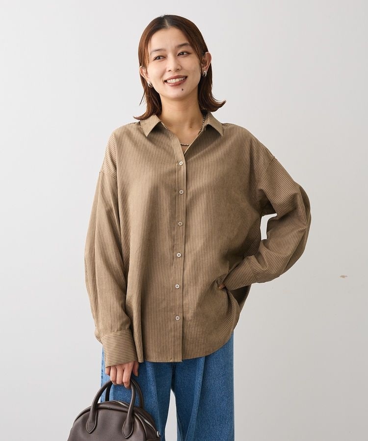 シルキータッチストライプシャツ | グリーンパークス(Green Parks