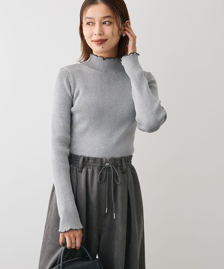 ANDSEARCH メランジリブハイネックニット | グリーンパークス(Green