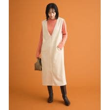 グリーンパークス(Green Parks)のなめらかタッチスウェード調ジャンパースカート