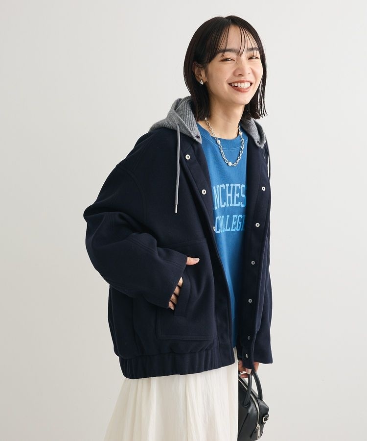 KUBOSANMADE フード付きブルゾン Lanificio Becagli（ベッカリー）】トスカーナボア フードブルゾン