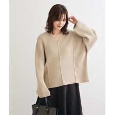グリーンパークス(Green Parks)のリブ切替Vネックニットプルオーバー