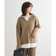 グリーンパークス(Green Parks)のリブ切替Vネックニットプルオーバー