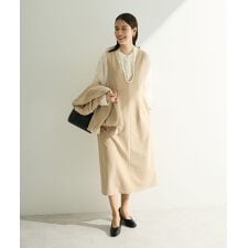 O.洗えてストレッチ Vネックジャンスカ