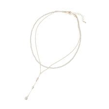 パール2連Y字ネックレス