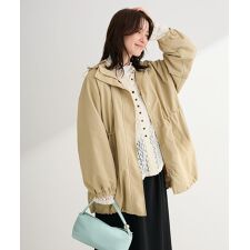 撥水加工ミディ丈マウンテンパーカー