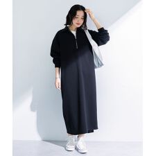 ポロ衿ハーフZIPカットワンピース