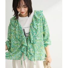 花柄フリルブラウス
